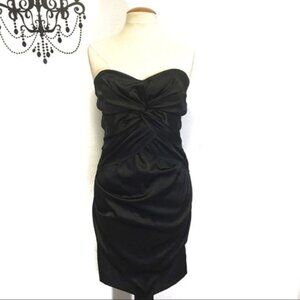 Le Château satin strapless ruched cocktail dress L